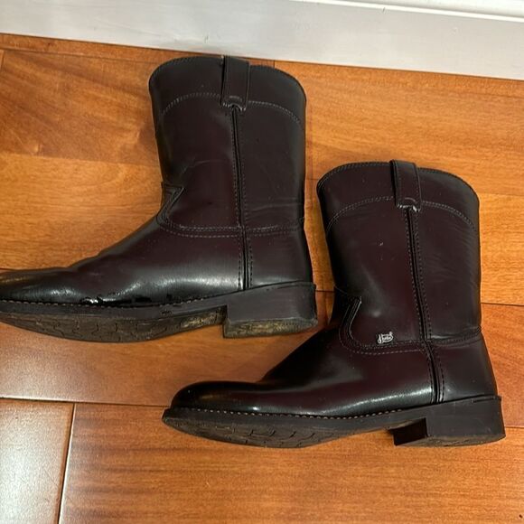 Justin Men's basics black  western cowboy Moto Boots JB 3000 Sz 10D - Picture 5 of 10